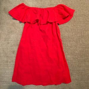 Red Linen Dress - Size L